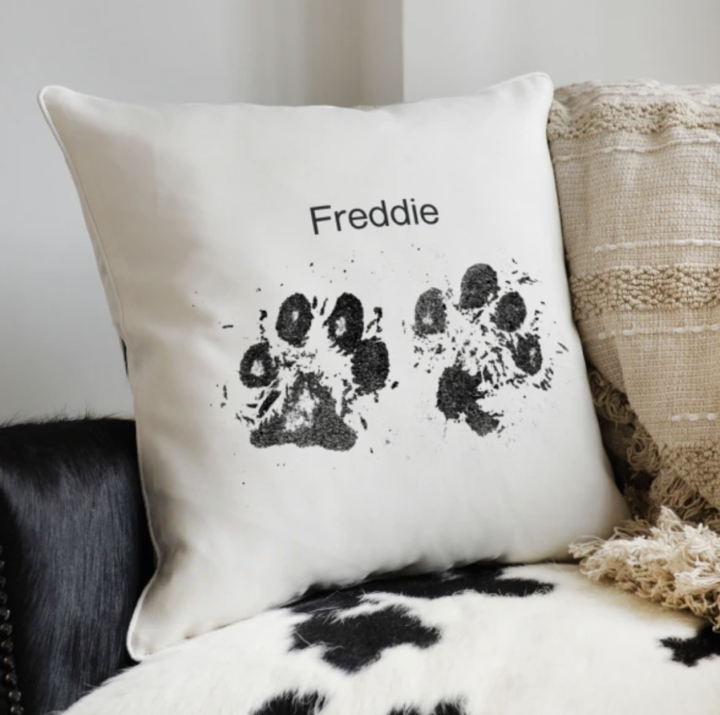 Personalised Pet Paw Print Cushion Cover 